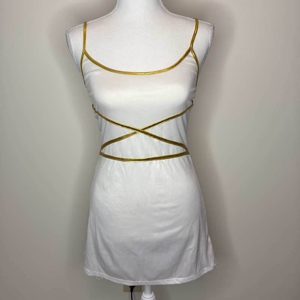 Dreamgirl White & Gold Goddess Costume With Accessories. Small